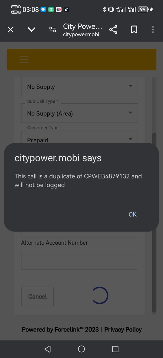 PreciousRats's tweet photo. @CityPowerJhb @CityPowerJhb Power gone in Heine Road, Lombardy East. Please see call reference below https://t.co/Nn6N1EkLkV