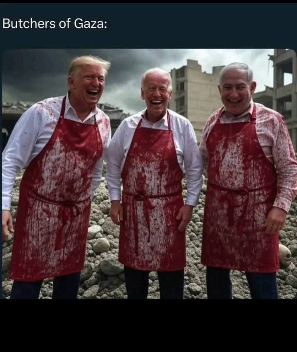 Again 30 people are killed by to the Israeli butcher. Israeli monsters don't give a fuck about the 'cease fire'. They can do so without being punished by the West or 'Nobel Peace Price' winner <a href="/realDonaldTrump/">Donald J. Trump</a>, who only manifests himself as partner in crime of <a href="/netanyahu/">Benjamin Netanyahu - בנימין נתניהו</a>
Satanist