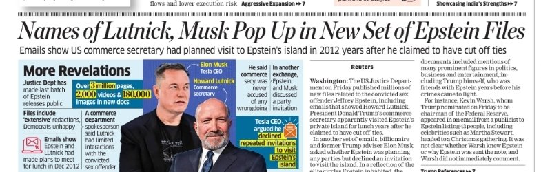 Is <a href="/timesofindia/">The Times Of India</a> operate without Bias so the answer is Big NO, they r nudging itself in foreign affairs but they excluded PM from the list so yes there is pecuniary bias exists.
Every news which goes against its beloved financial contributor is null and Void.
#EpsteinFiles
