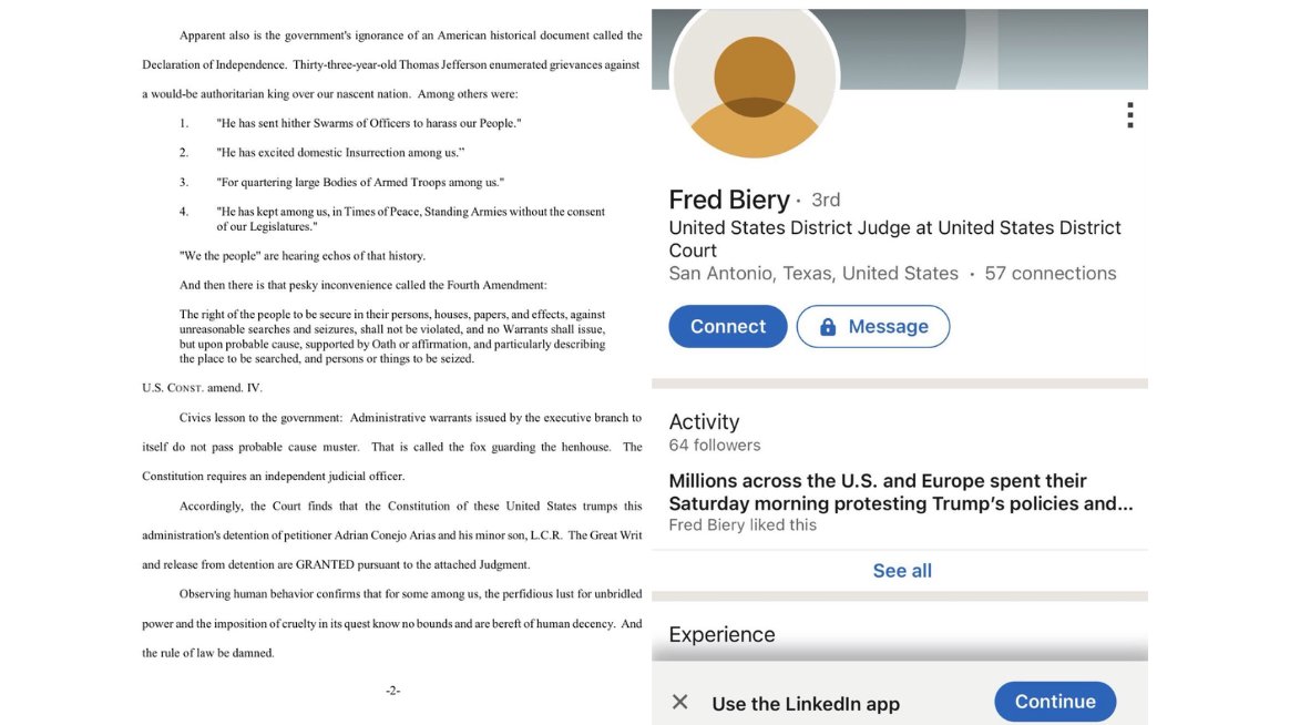 🚨 BREAKING: Thousands are demanding the IMPEACHMENT of unhinged leftist Judge Fred Biery after he wrote a shockingly incoherent order "freeing" the 5YO boy from federal custody who was abandoned by his migrant parents

- Ends his opinion with "with a judicial finger in the