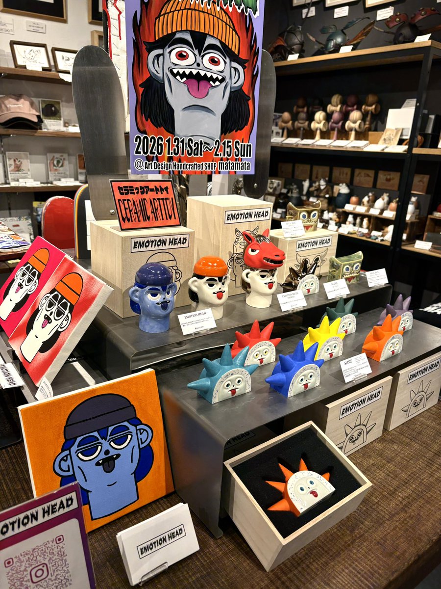 matamata_shop's tweet photo. おはようございます😊
EMOTION HEADのPOP UPイベント
「AWAKENING」2日目です🔥
本日も作家さん在店しております🙌
作品の制作背景やこだわりを、貴重な機会です。
一点ものや限定作品も並んでおりますので、
ぜひこの機会にお立ち寄りくださいませ✨
本日も皆さまのご来店をお待ちしております😄 https://t.co/3N5XSJ3SOI