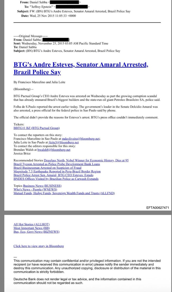 BTG na lista de Epstein 

Andre também Esteves 🍿🔥