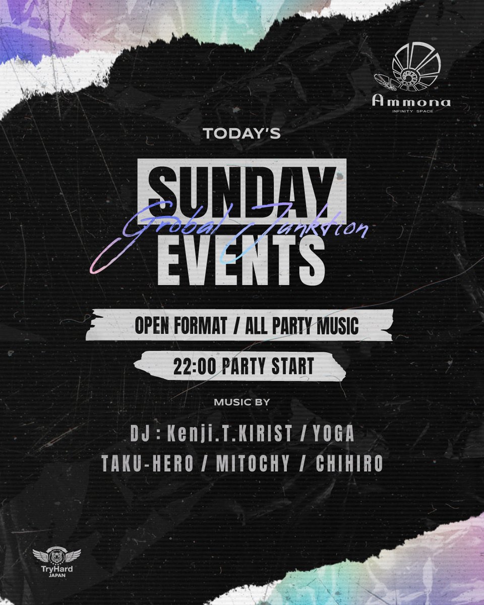 club_ammona's tweet photo. TODAY'S SUNDAY EVENTS
OPEN 22:00
OPEN FORMAT / ALL PARTY MUSIC
MUSIC BY
DJ : Kenji.T.KRIST / YOGA / TAKU-HERO / MITOCHY / CHIHIRO
Join us tonight for an unforgettable party experience!
#GlobalJunction
#Nightclub
#Ammona https://t.co/nbCPvEDnkw