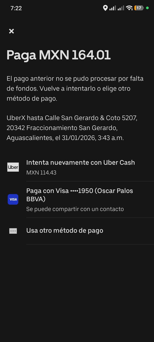 iSavageRz's tweet photo. Tarifa Uber: MXN $264
Pago realizado vía transferencia: MXN $265
El socio validó: MXN $100
Saldo pendiente: MXN $164
Rembolso/Ajuste:MXN $107 https://t.co/U42oyTmpUS