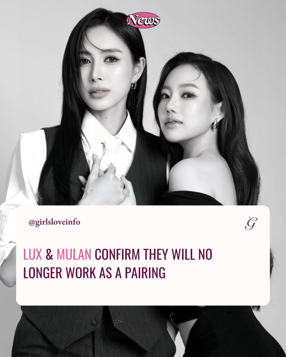 girlsloveinfo's tweet image. #LuxMulan confirm they will no longer work as a pairing.

They shared that they’ll continue as close friends, but will now move forward on separate paths with different partners.

Hoping to see them shine in future GL projects 🤍

[@Luxsulaxx | @mulansssss]

#GirlsLove