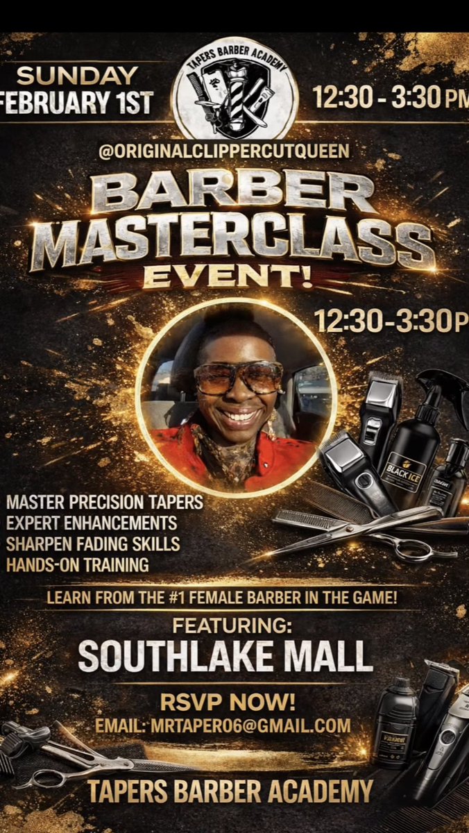 Free barber class. Tmrw. Sun. Feb 1st. 1230 #barbereducation #barberschool #atlantabarberschool