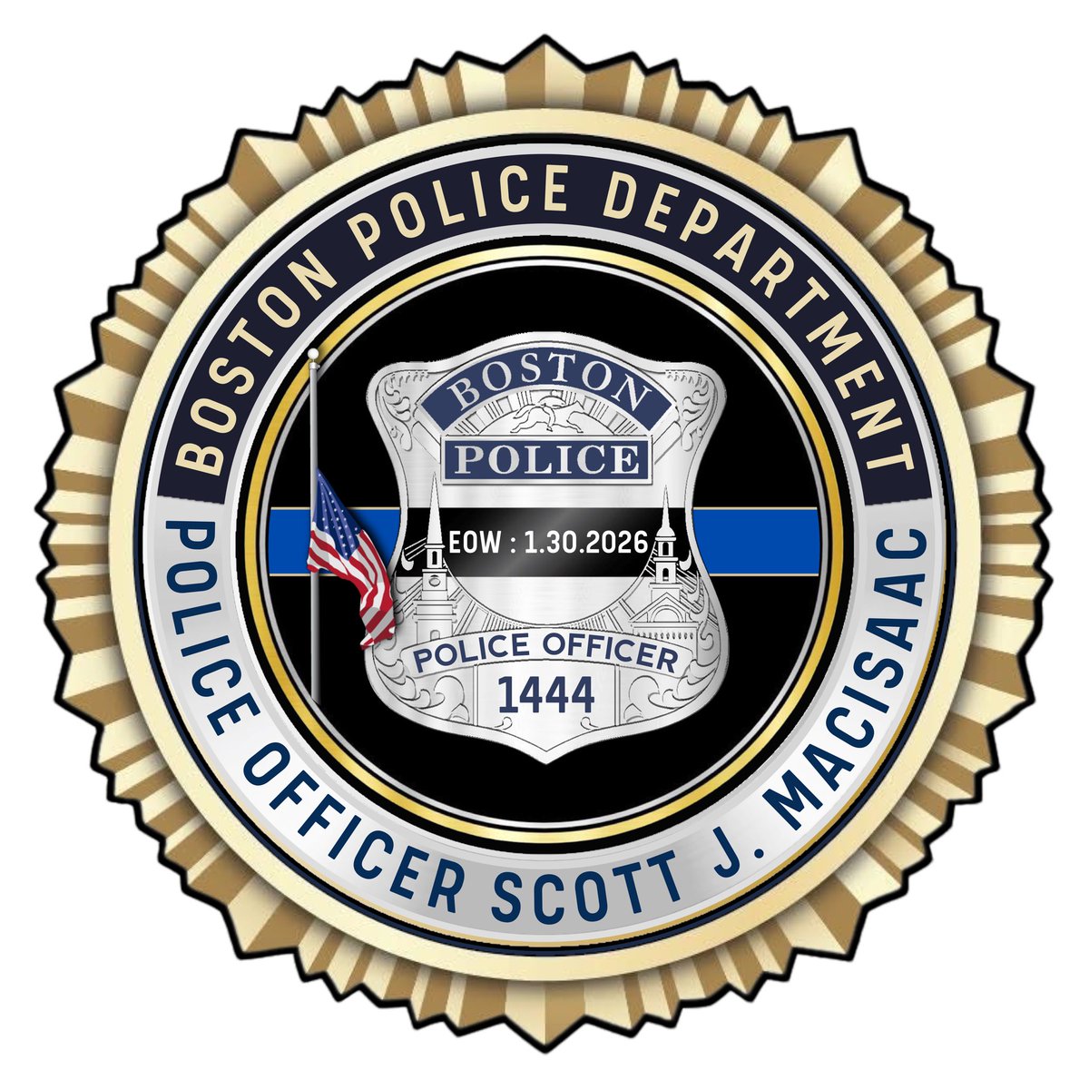 police_boston's tweet photo. Active Duty Boston Police Officer Scott J. MacIsaac passed away January 30, 2026 after a period of declining health and a valiant battle. Rest easy Brother. We have the watch. https://t.co/BuVOXap9aP