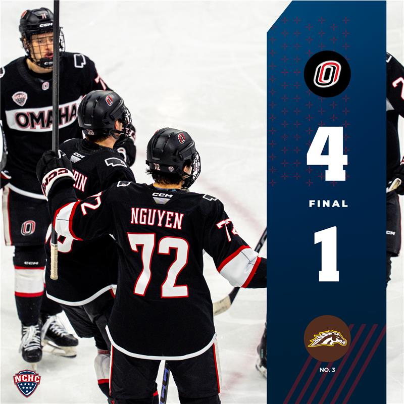 TheNCHC's tweet photo. Omaha snaps WMU's 10-game win streak! 🤘

#theNational // #ForThe402 https://t.co/rYOFqgckej