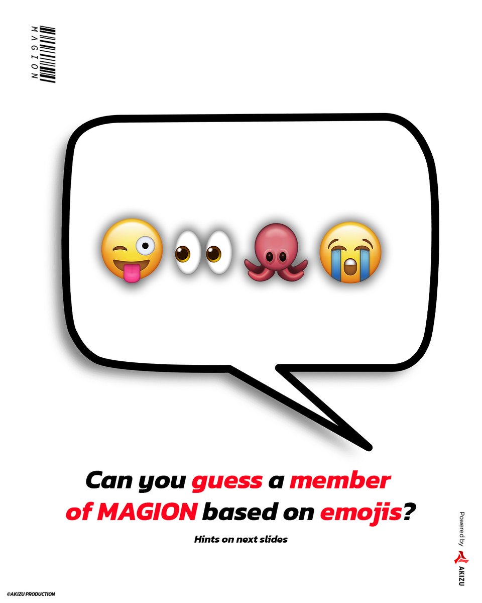 MAGION_info's tweet photo. Can you guess the MAGION member based on the emoji? 👀🎬 Hints await on the next slides...

#Vtubers #game #guesswho #emoji #MAGION https://t.co/4MuA356AIE