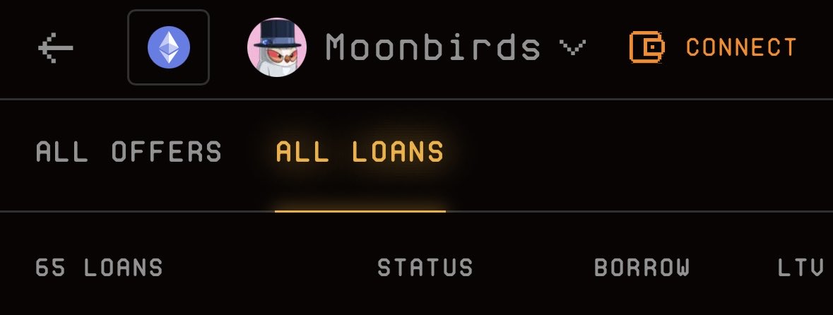 Lmfao there’s only 65 active loans for Moonbirds?!

I don’t think I’ve ever seen it this low. 

For reference, there’s 336 active loans for Pudgy Penguins and 153 active loans for BAYC 

Also only 180 Birbs listed &amp; 21% of supply nested 

Supply shock inbound for Birbs ✅