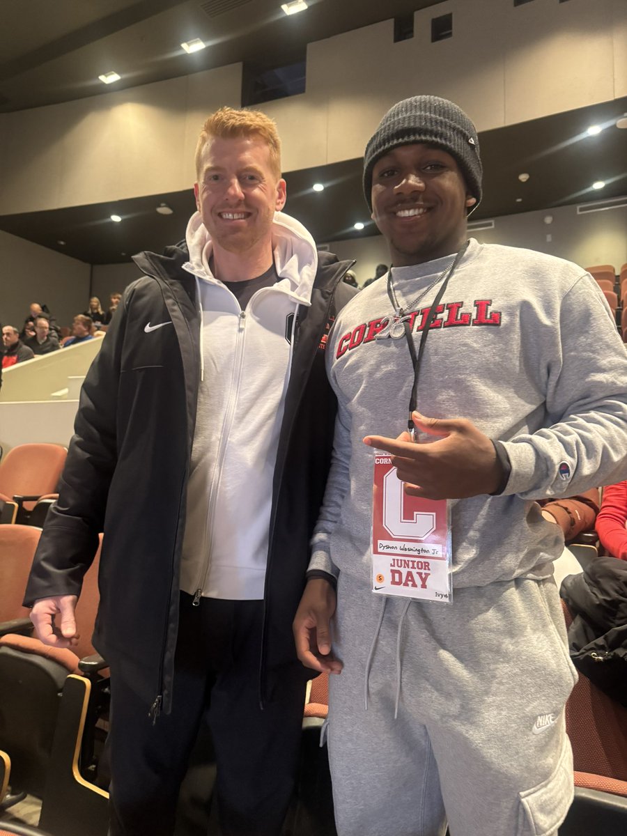 JrDyshon's tweet photo. I had an amazing experience at Cornell Junior Day! What a magical place 🐻🫶🏾 Let’s build #GoBigRed @BigRed_Football @DanSwanstrom @CoachTerp_ @CoachEFranklin @CoachBhakta @M_E_Miller @coachcodutti @KleinFootball25 @TheMothersh1p https://t.co/NI9VP8PyqL