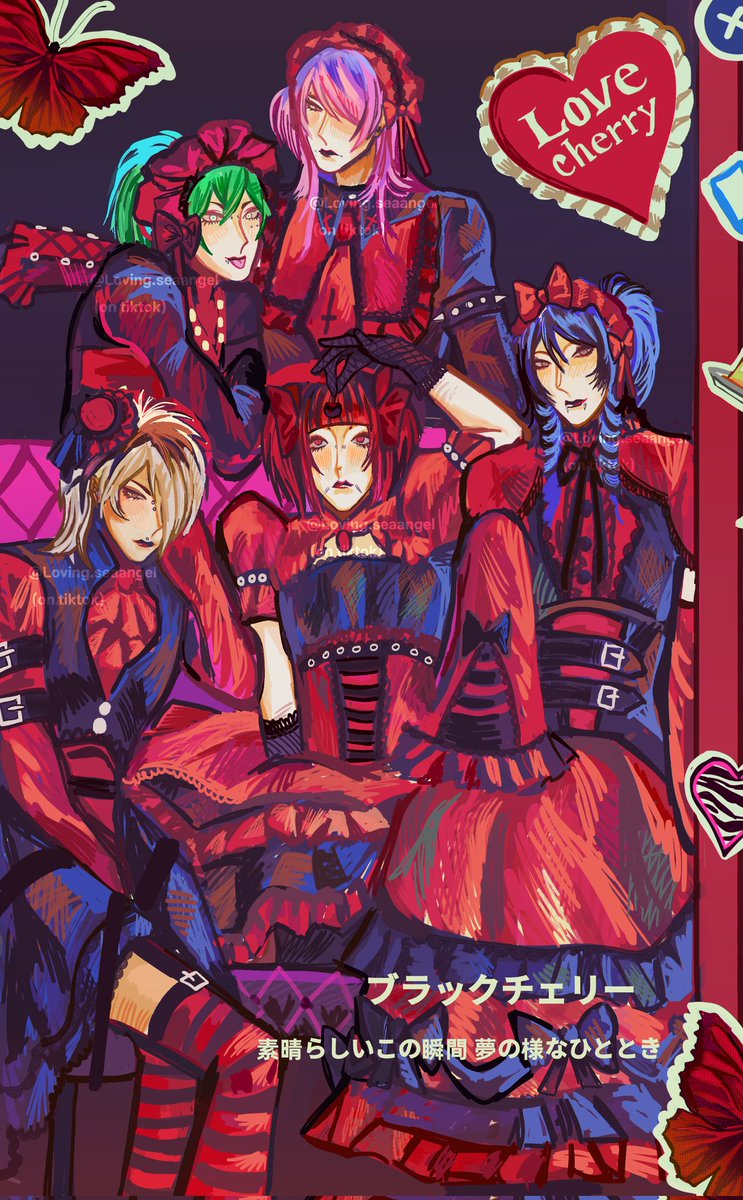 Spoonspoon's tweet photo. 🍒🎸:  Been a while since I've posted my art on here

#Visualkei #originalcharacterart #originalcharacter https://t.co/OaHR4vl8IT