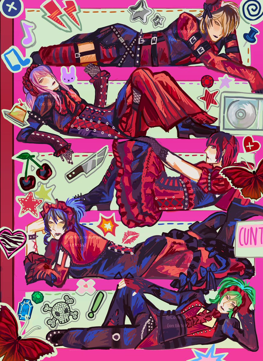 Spoonspoon's tweet photo. 🍒🎸:  Been a while since I've posted my art on here

#Visualkei #originalcharacterart #originalcharacter https://t.co/OaHR4vl8IT