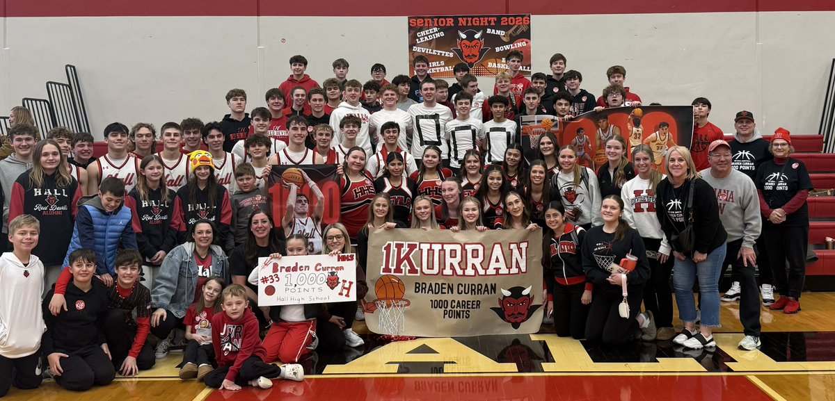 Congrats to Braden Curran who surpassed 1000 points in today’s game against St. Bede. Braden is the 12th boys bball player in Hall’s history to score 1000 points. At the end of the season, we will update the all-time scoring list to reflect his placement. We are proud of you!