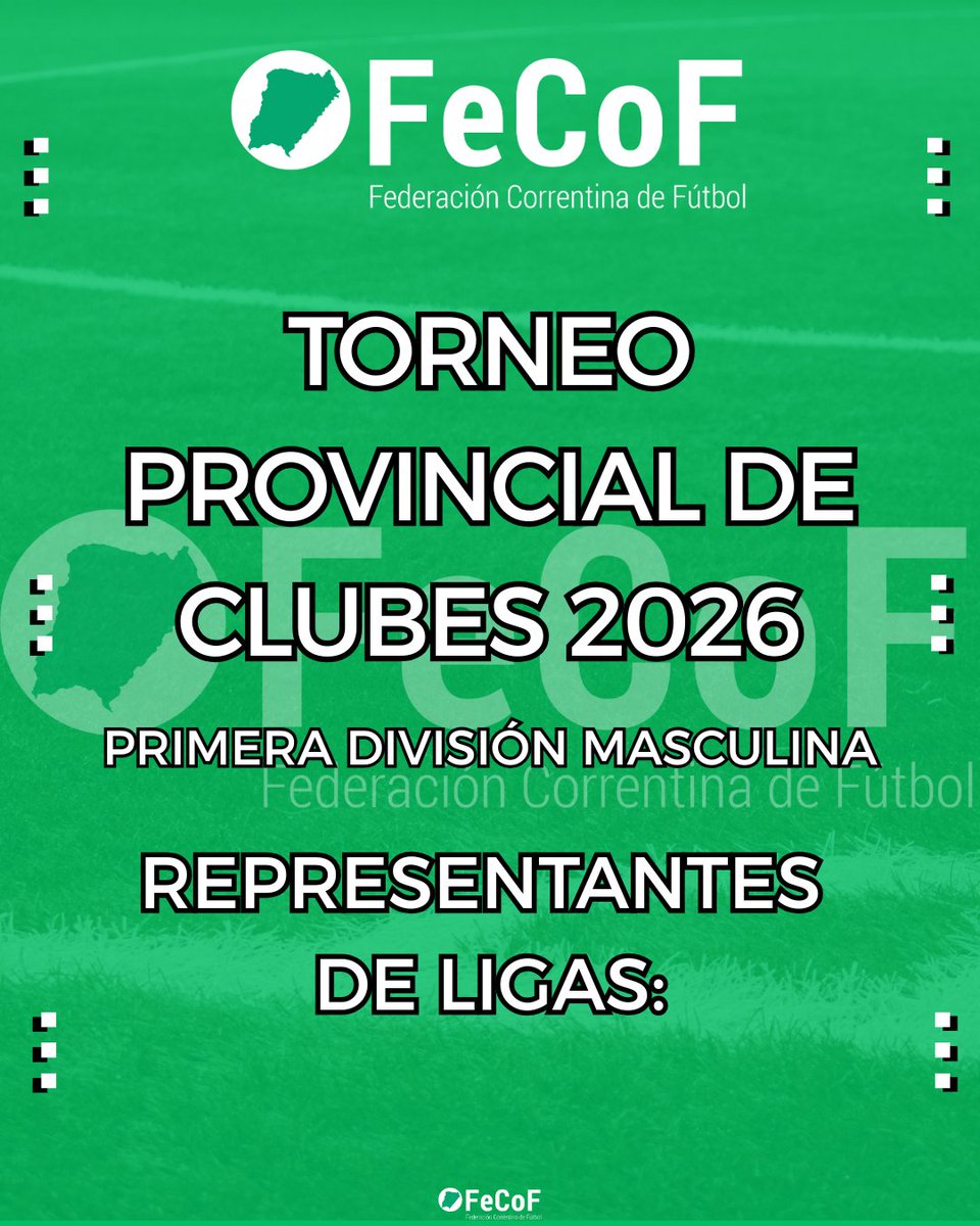fecofoficial1's tweet photo. 🏆 Ya conocemos a todos los participantes del Torneo Provincial de Clubes 2️⃣0️⃣2️⃣6️⃣ de Primera División Masculina ⚽️ y acá te dejamos la info oficial de los equipos que competirán en esta edición🥳 https://t.co/CqQndpl63n