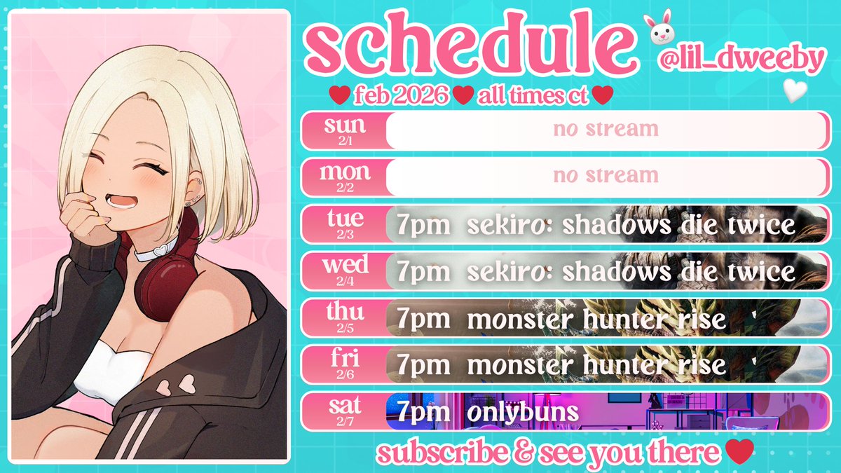 STREAMING SCHEDULE FOR THIS WEEK (I HOPE)🤍