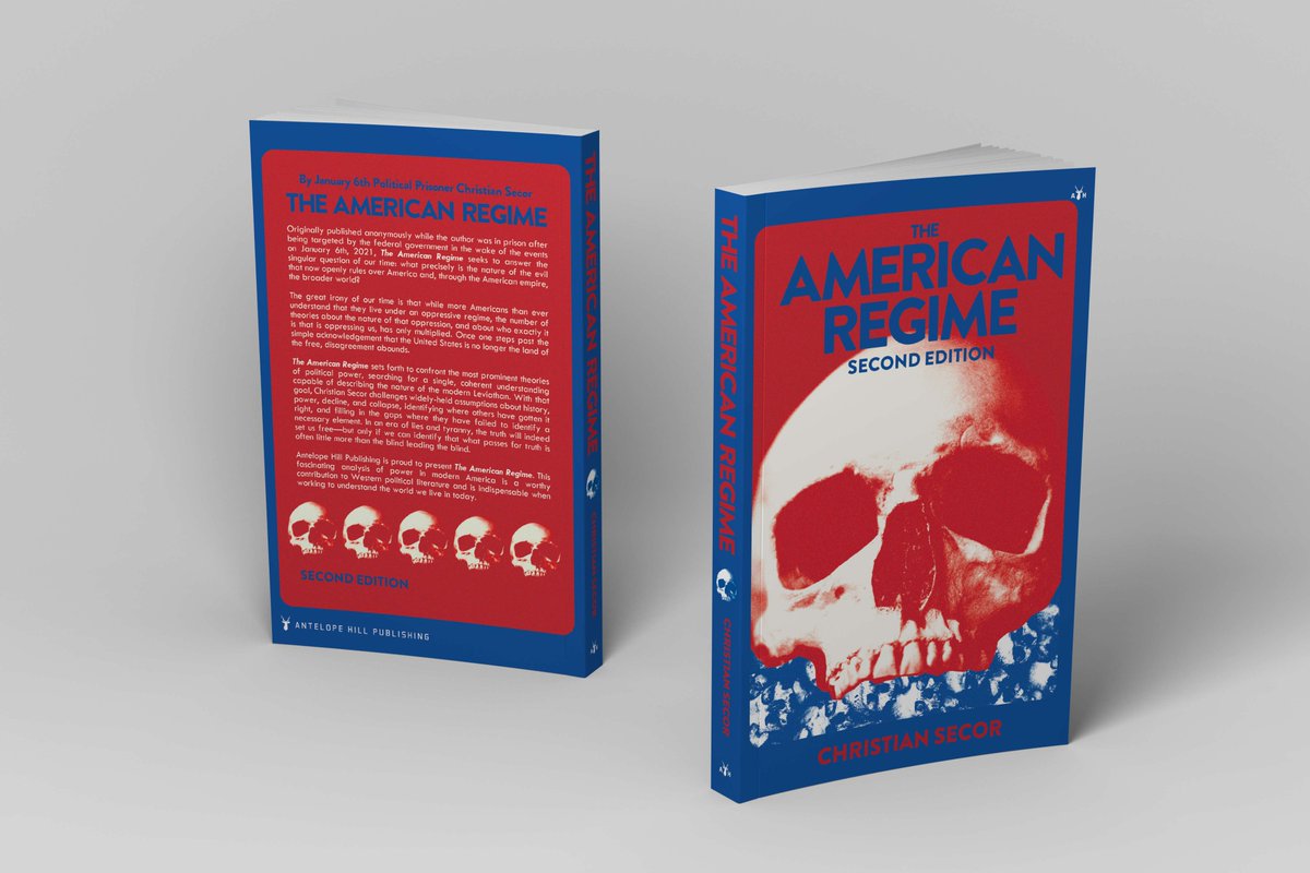 New Book!
We are proud to release the second edition of The American Regime by pardoned January 6 political prisoner, Christian Secor <a href="/j6christian/">Chris 🇺🇸 ☀️ ⚡️ 🌲</a>. 
—

Originally published anonymously while the author was in prison after being targeted by the federal government in the wake of