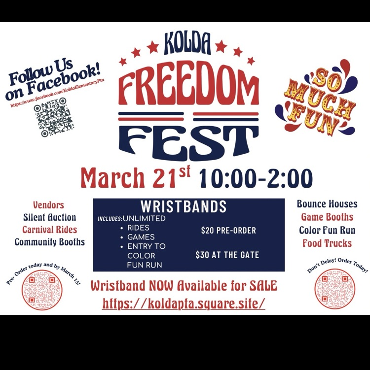 koldacadets's tweet photo. Join us for Freedom Fest, sponsored by our amazing PTA, a fun family event filled with games, food and activities for our students, families and our community. 
Hope to see you there!❤️🤍💙 https://t.co/mj7VJ3Fakc