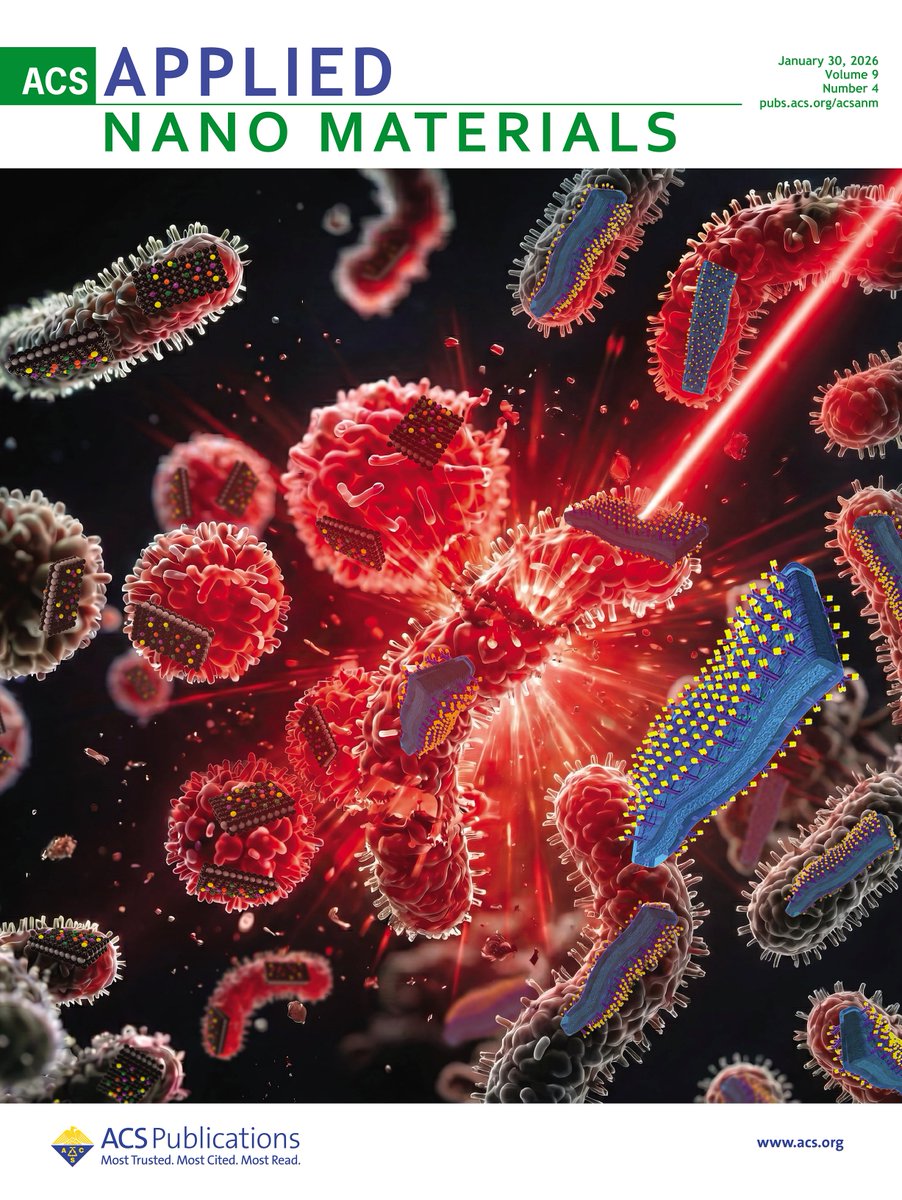 YGogotsi's tweet photo. Our paper, Critical Assessment of Intrinsic Antibacterial Properties and Photothermal Therapy Potential of MXene Nanosheets, has been published as #MyACSCover. This is our 6th article published in 2026! @ACSPublications https://t.co/kdwnnsATI2 https://t.co/SQNB8Lr4AQ
