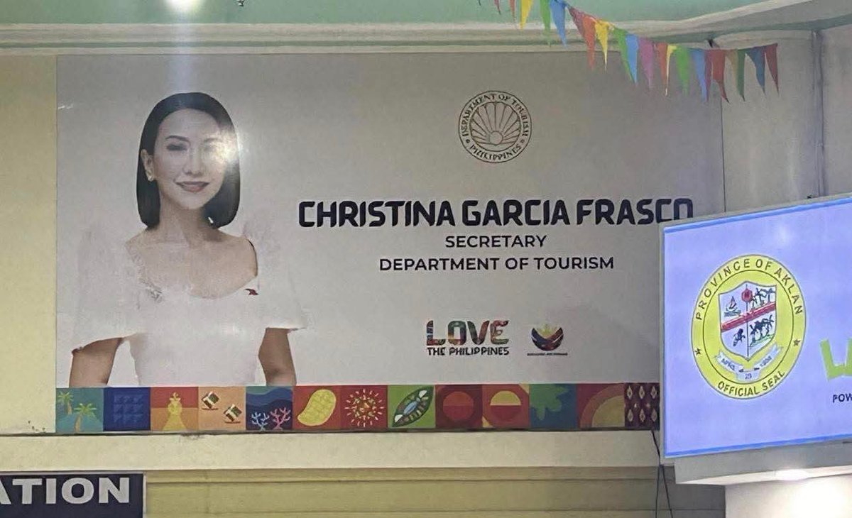 Bakit po mas malaki yung mukha at pangalan ni Sec. Frasco kaysa sa LOVE THE PHILIPPINES slogan? Diba po we are promoting our country not the Secretary of the Department of Tourism?