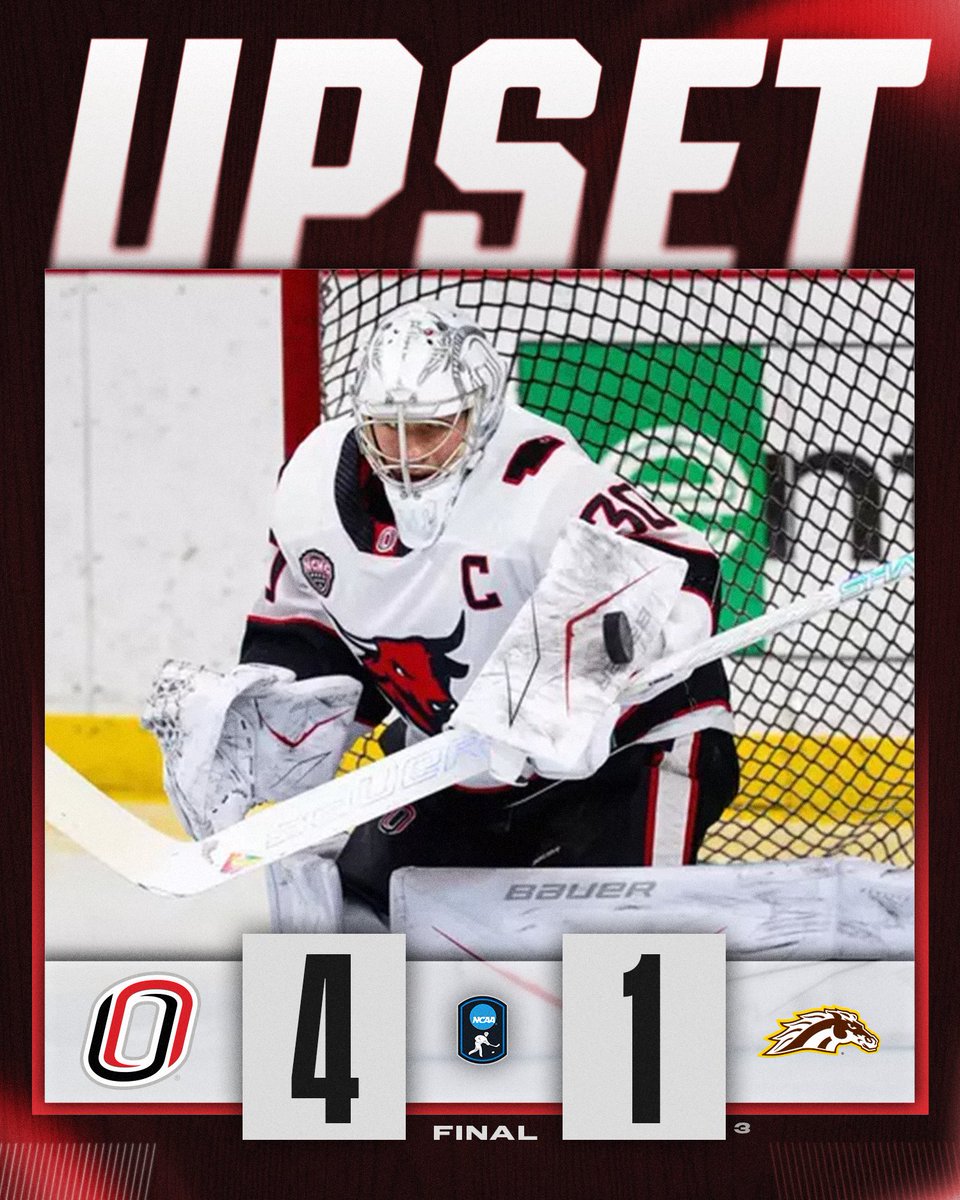 DOWN GOES THE DEFENDING CHAMPS‼️

<a href="/OmahaHKY/">Omaha Hockey</a> takes down No. 3 Western Michigan, 4-1!

#NCAAHockey