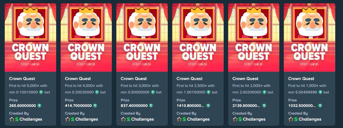 Over $5,000 in challenges to be won on Crown Quest right now 👇 <a href="/Stake/">Stake.com</a> 

Who’s going to take a shot? 🏹 👑