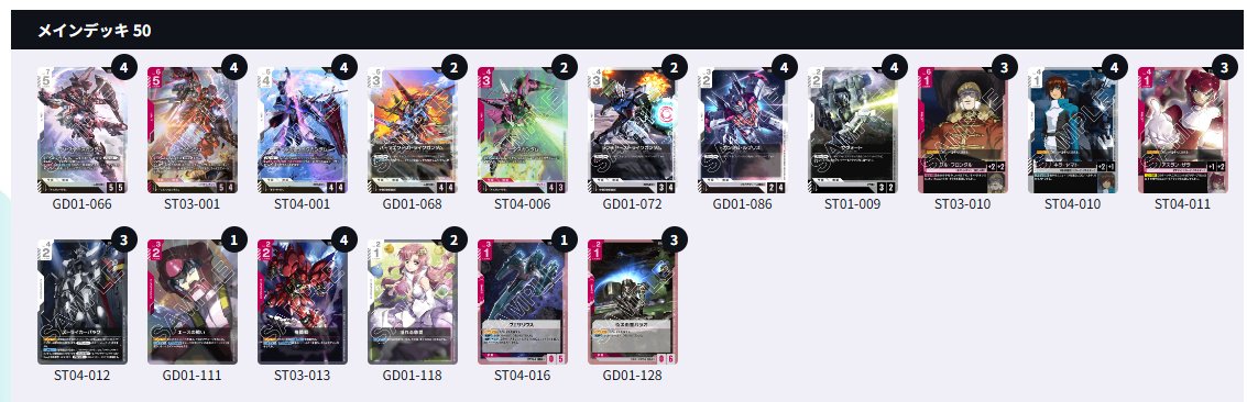 本日のガンダムカードゲーム ニュータイプチャレンジ 2026 MISSION1