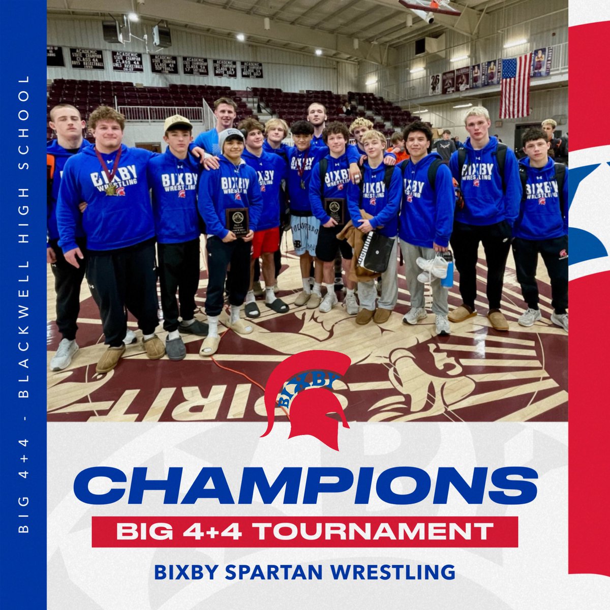 𝗕𝗜𝗚 𝟰+𝟰 𝗖𝗛𝗔𝗠𝗣𝗜𝗢𝗡𝗦 🏆

Boys capture the team title at today’s Big 4+4 behind the strength of individual champions Isaiah Jones (OW), Israel and Zion Borge, and Redmond Lindsey. Every Spartan finished top four 💪

#BixbyBuilt 🔴🔵