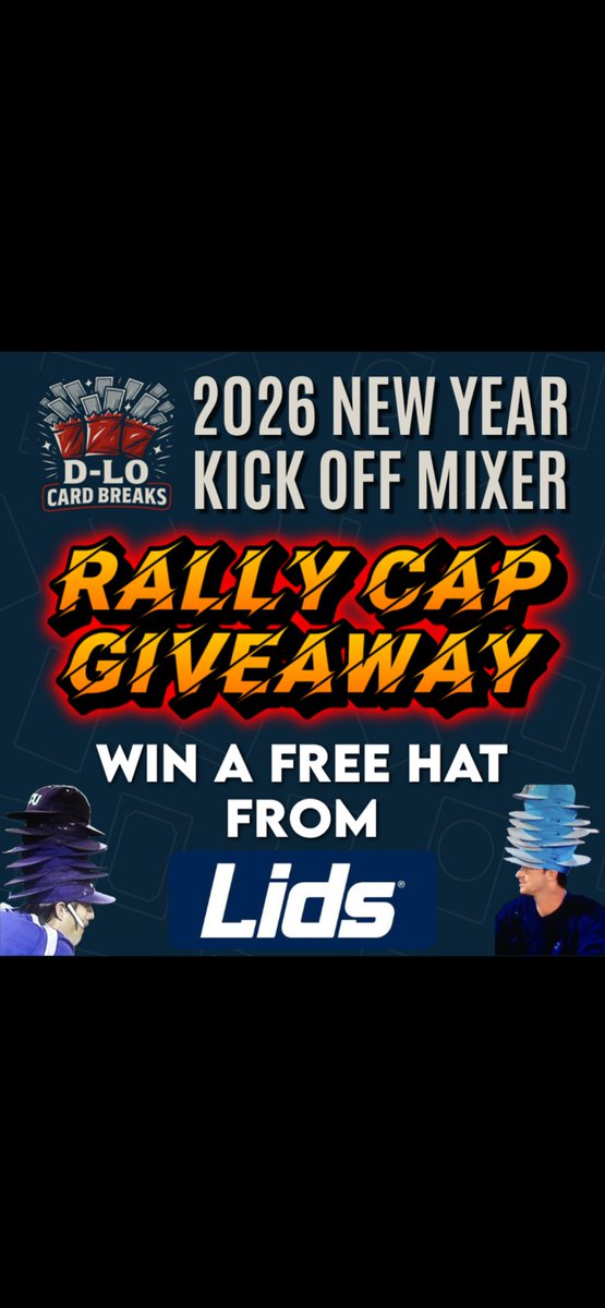 dlocardbreaks's tweet photo. Closing this break out with a chance to win a free hat for the team of your choice from Lids!! 

All you have to do to be entered is head to the website and buy your spots. Each spot comes with one entry. Good luck! https://t.co/1ORwhxoUCT