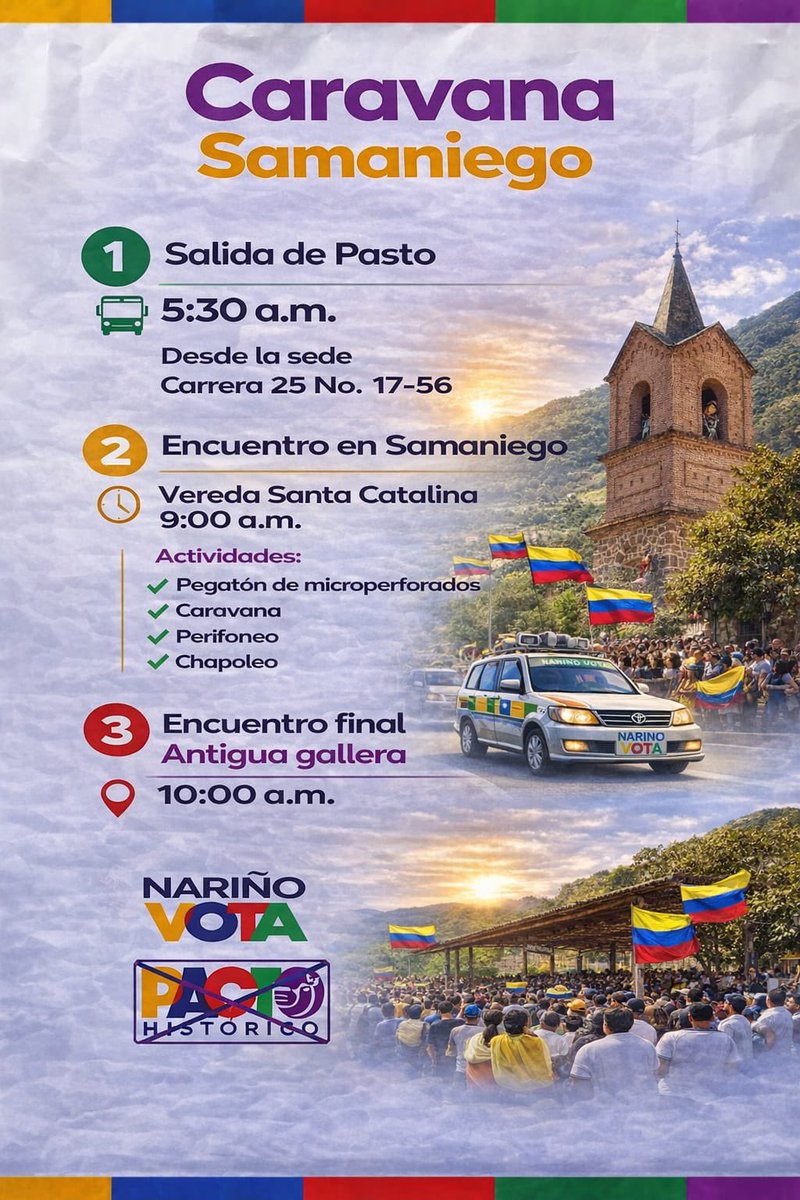 SAMANIEGO ES PACTO HISTÓRICO 💛💙❤️💚💜 Aquí nos vemos para seguir construyendo un país del tamaño de nuestros sueños ¡La unidad es la victoria!