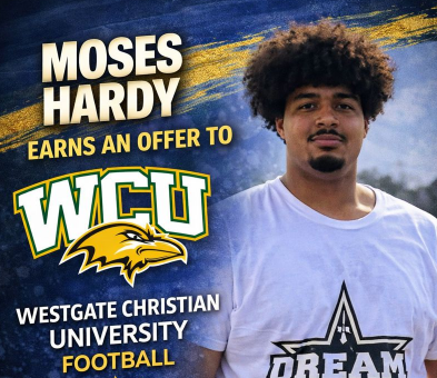 dreamallamerica's tweet photo. CONGRATULATIONS TO MOSES HARDY! 🏈🎓

Congratulations to Moses Hardy for earning a scholarship offer to play football at Westgate Christian University.

It’s always a blessing to have the opportunity to compete at the next level, earn your degree, and continue growing as a student-athlete and a young man. Nothing but the best moving forward for you, Moses — more to come!  @MosesRHardy08 @nationalradar