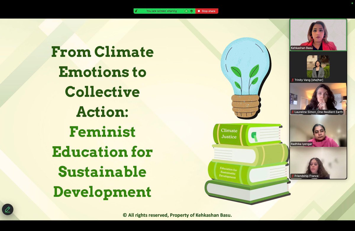 KehkashanBasu's tweet image. Delighted to speak at the Learning Planet Festival on the “From Climate Emotions to Shared Responsibility" webinar! I highlighted the role of Feminist Education for Sustainable Development in building inclusive, thriving communities that #LeaveNoOneBehind!👩🏽🌎

#SDGs #ESD