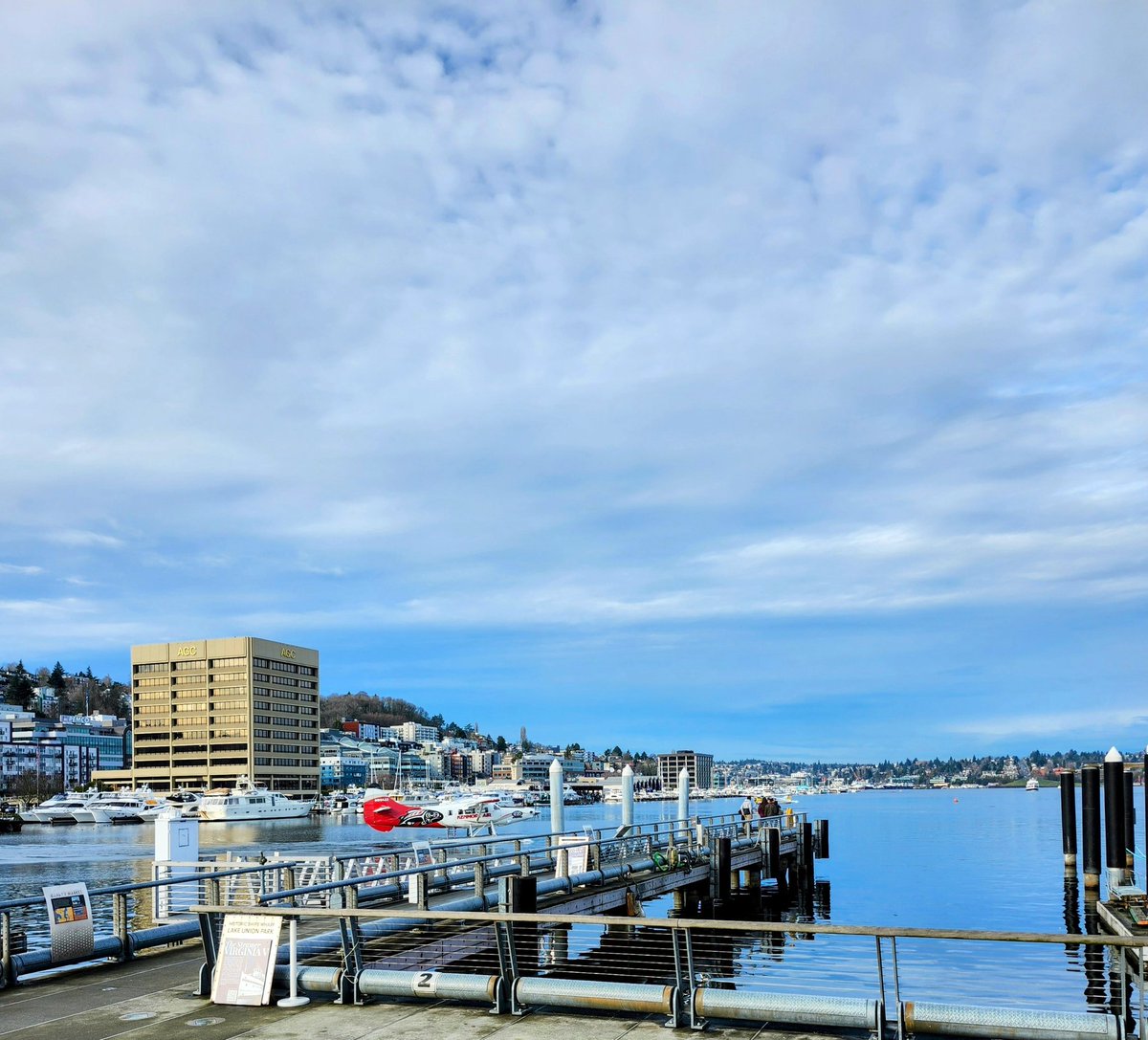susaninseattle1's tweet photo. Who says it always rains in Seattle? Jan 31st and itโs a total sparkler. Watching the float planes lift off the water at SLU is the best seat in the city today. ๐โ๏ธ #VisitSeattle #LakeUnion https://t.co/M0b20Au8R9