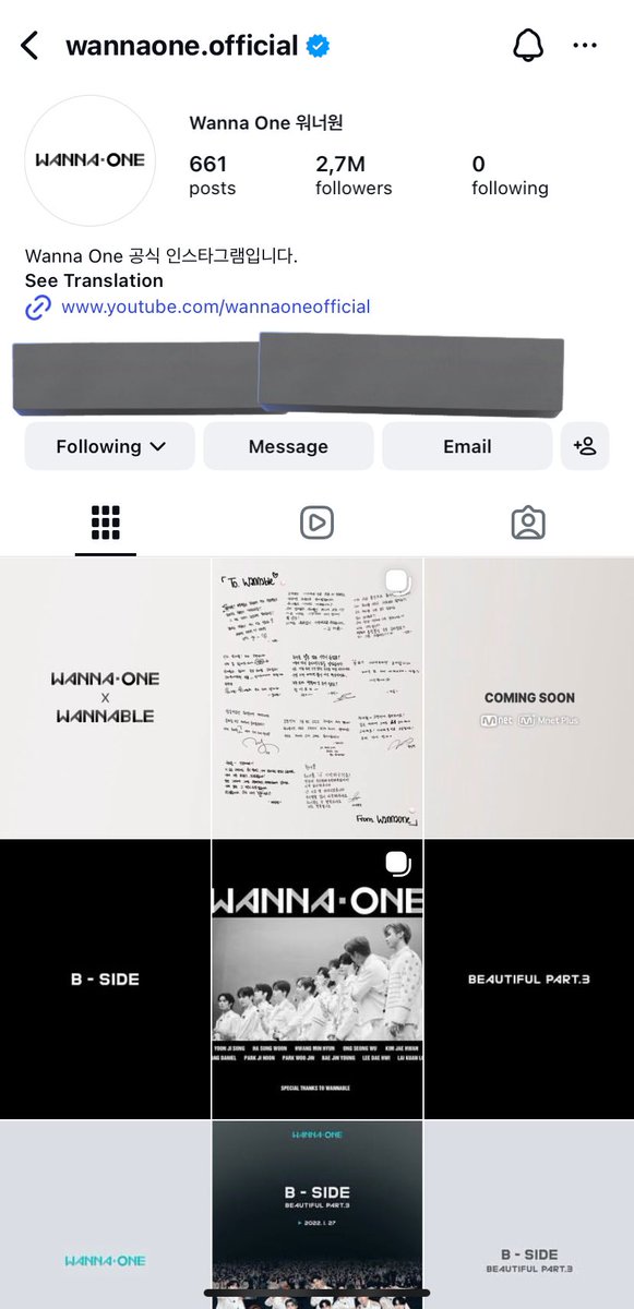 WANNA ONE OFFICIAL INSTAGRAM POST AND CHANGED THE PROFILE PIC