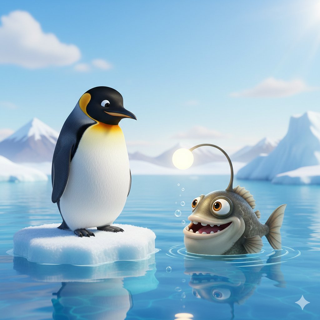 buff_holo's tweet photo. Ini bukan tentang Pinguin dan Anglerfish.

#pinguin #Anglerfish https://t.co/iPgYUgxkja
