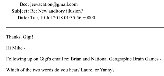 Did Epstein hear Yanny or Laurel?