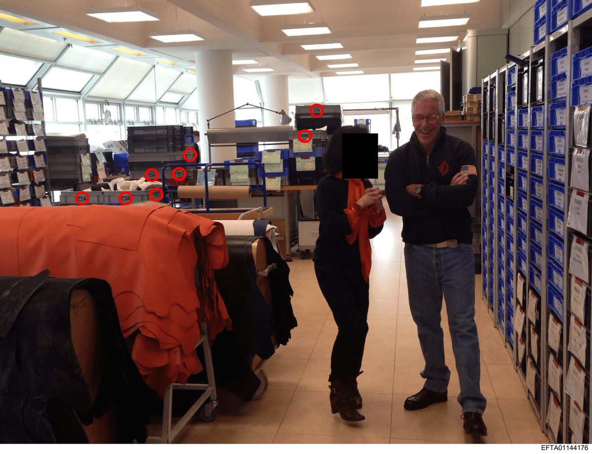 I don't know where Epstein is or who he's talking to, but just pointing out it's funny these boxes are all marked CIA