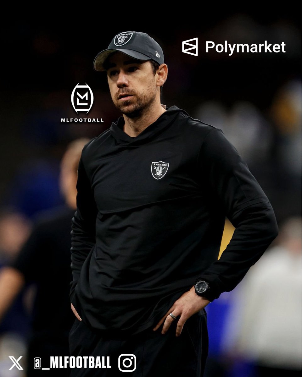 apollotvgroups's tweet photo. 🚨🚨BREAKING🚨🚨

The #LasVegas #Raiders are now the FAVORITES to hire #Seahawks OC Klint Kubiak, according to Polymarket.

Kubiak is 38 and has turned Seattle’s offense into an elite #NFL offense this season.

Fernando Mendoza. Brock Bowers. Ashton Jeanty with Kubiak = Elite https://t.co/xIg1tUowzm
