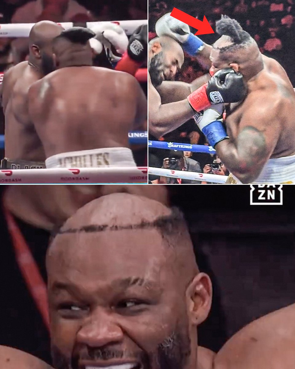 ESPNRingside's tweet photo. Jarrell Miller got his toupee knocked off and then threw it into the crowd 😭 

He got the split decision victory 😤 https://t.co/8qTZaAGHSF