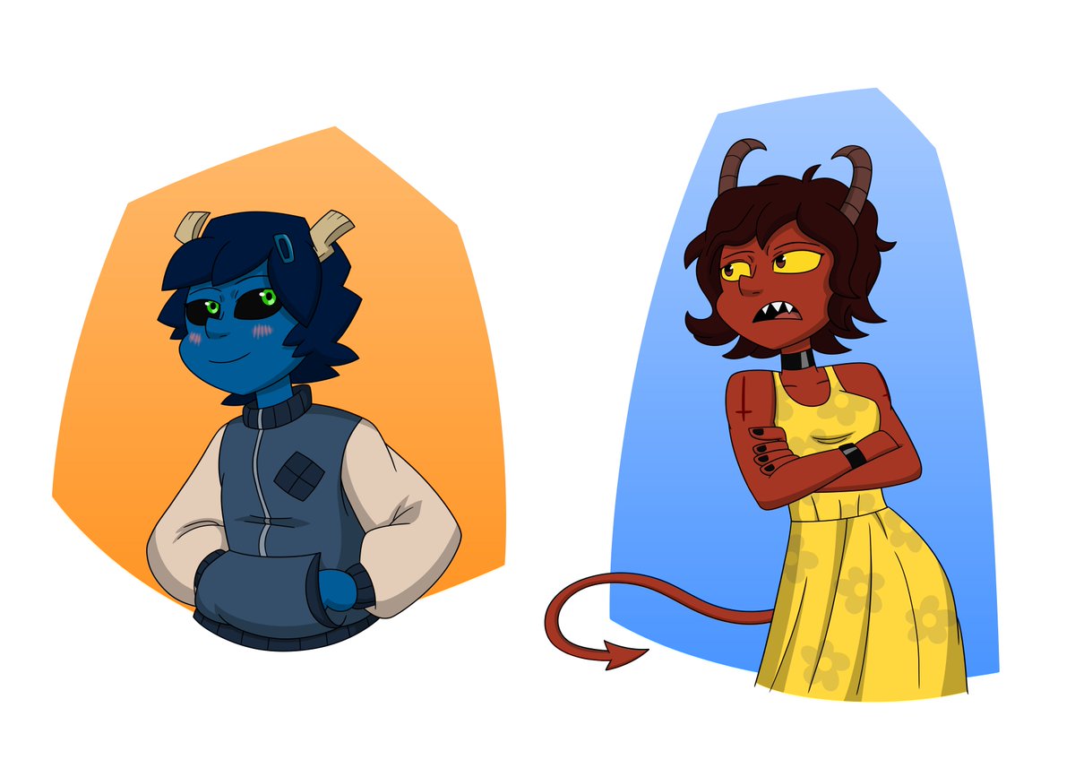 DarkShadowInk1's tweet photo. My own characters Bluehorn sporting on a jacket, while Devil Daughter is wearing a yellow sun dress.
https://t.co/5hddmHq9na
#OCs #Bluehorn #DCComics #DevilDaughter https://t.co/gMP4K89Lvw