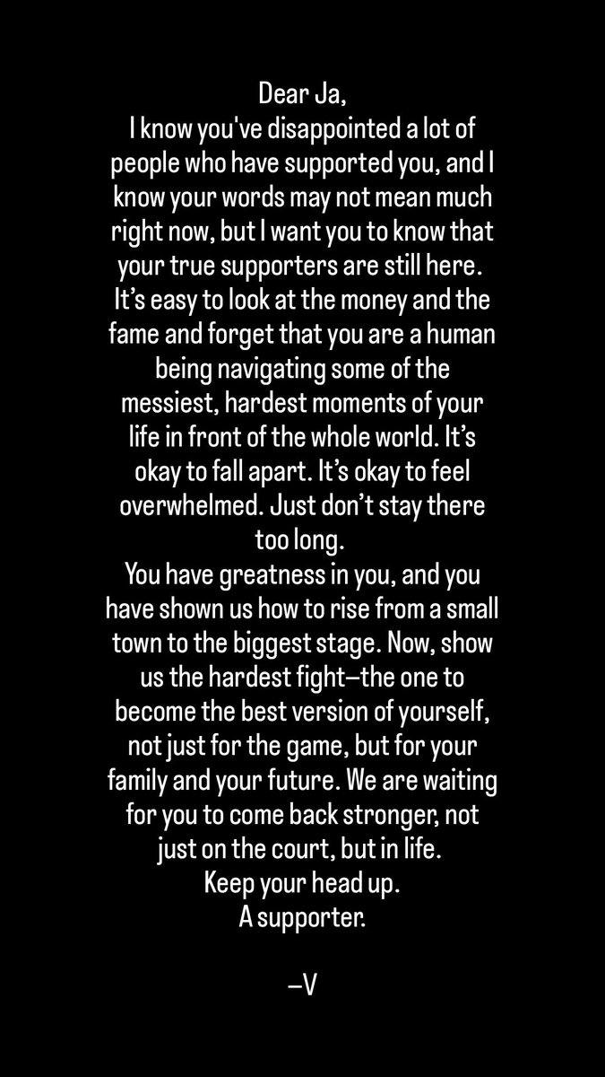 Dear Ja Morant.