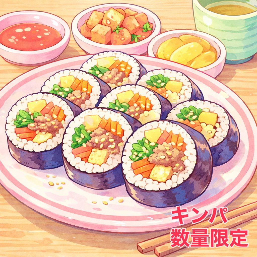 ramskitchen0405's tweet photo. お客様からキンパのリクエストが多かったので
恵方巻キンパの予約以外のキンパもご用意しました😁

野菜キンパ ¥950
デジプルコギキンパ ¥1050

数量限定でございます

イートイン、テイクアウトOK✨

無くなり次第終了とさせていただきます🥺 https://t.co/zkvh1bQ3jS