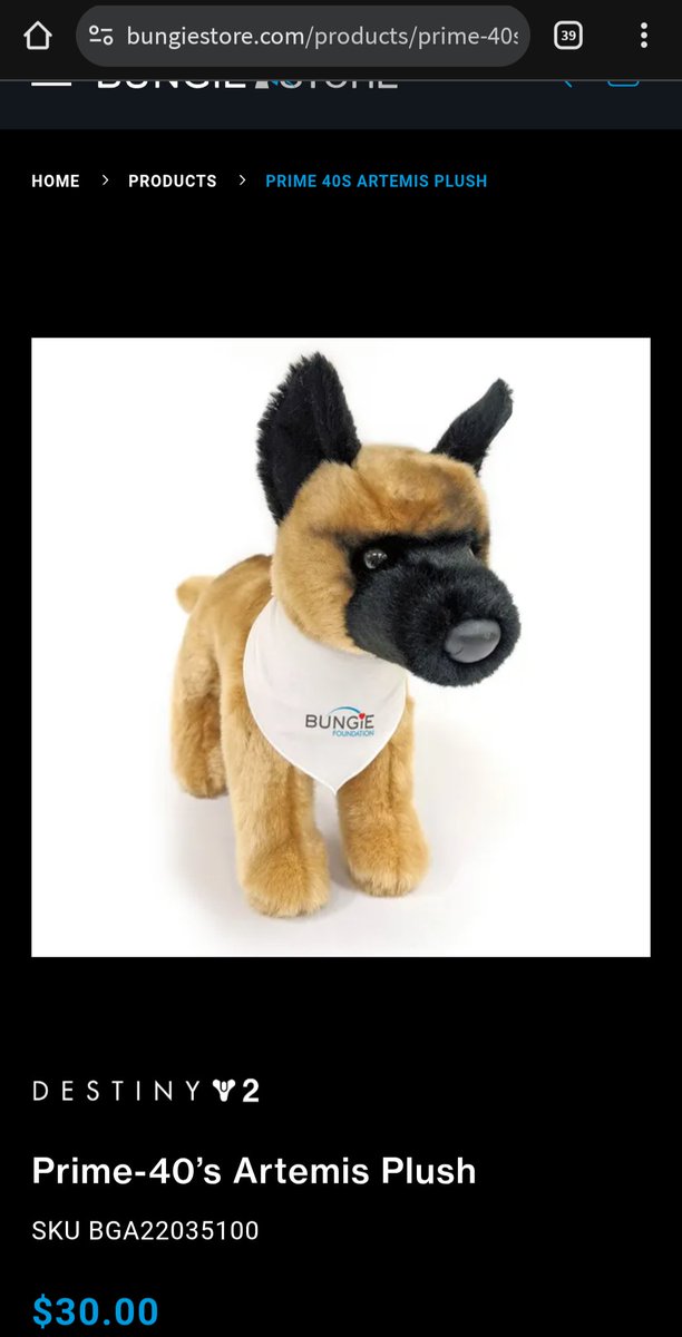 <a href="/Dexerto/">Dexerto</a> ALSO! the Artemis plushie is still on the bungie store. It's a Bungie foundation item so buying it is a donation to charity. Not required but just in case.