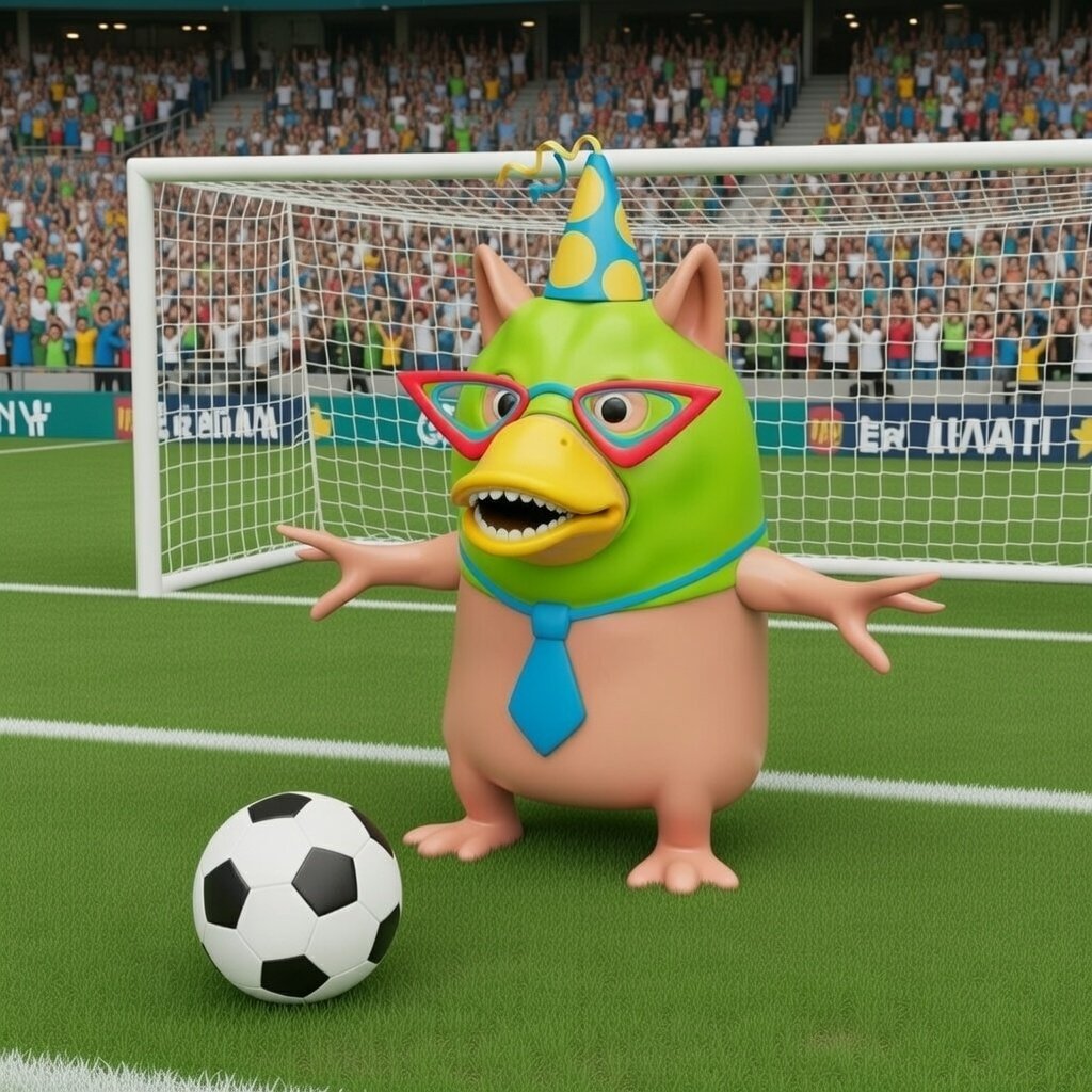 DIPAKTH53886975's tweet photo. Scored a screamer from midfield, now aiming for the ultimate prize: YOUR WL spot!😁 Who's feeling charitable today? Like/RT if you're team pig-duck supremacy!🔥  @supawcool @Azucar_NFTs https://t.co/upAS6dsRq3