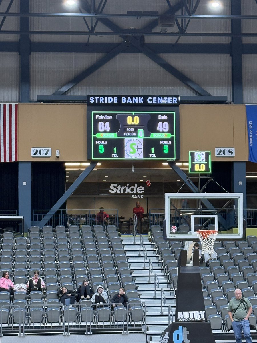 thecooldude52's tweet photo. In a stunning upset, the #7 ranked Fairview Lady Yellowjackets defeated the #1 ranked Dale Lady Pirates, 64–49, in the Skordle Festival at the Stride Bank Center. @okhsscores #OKPreps https://t.co/P9PrYUsBKK