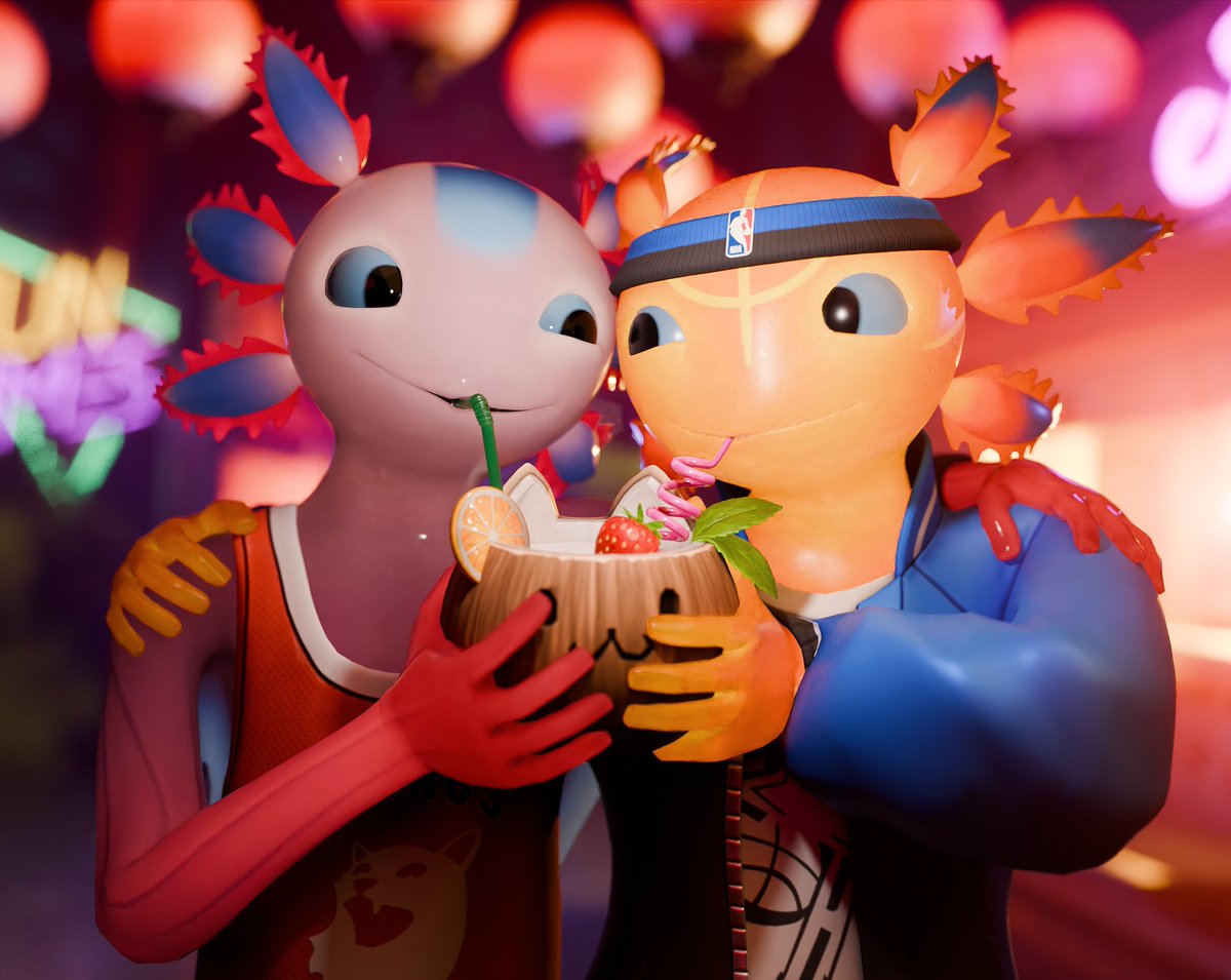 Sharing a Coconut 🥥🌴🏮
#Axo #FortniteArt