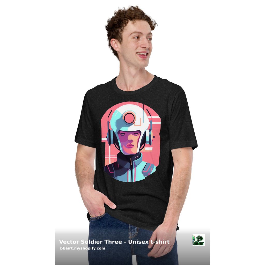 thebbairt's tweet photo. Step into a realm where art meets fantasy with Vector Soldier Three from the Vector Realms Collection! With unrivaled comfort and style in every thread, this tee is a must-have for #FantasyMerchandise lovers. Snag yours now: https://t.co/xqsfCRz0zX #FlatVector #SciFi #Tees #VideoGames