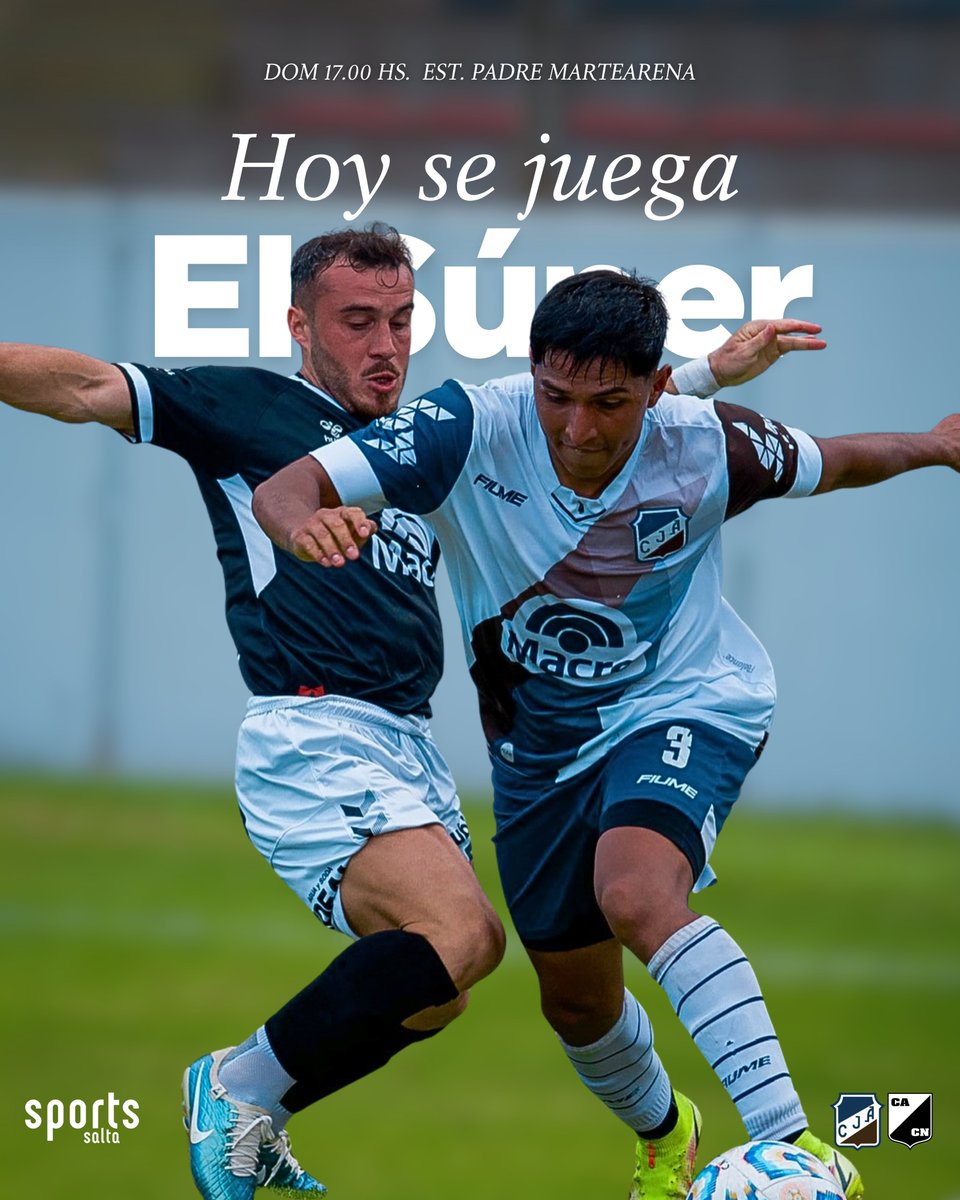 SportsSalta's tweet photo. 🔥⚽ ¡HOY SE JUEGA EL SUPERCLÁSICO SALTEÑO, Y LO VIVIR EN DIRECTO POR SPORTS SALTA Y RADIO 10!
🏆 #CopaRevancha | Amistoso 2026
🆚 @CJAOficial - @CACNoficial
📆 Domingo 01/02
🕘 17H.
🏟️ Padre Martearena
🏁 Mauricio Colparis
🖥️ @SportsSalta
📻 @la10salta
#SomosSuperclásico 👊🏼 https://t.co/HE0kWvvLnO