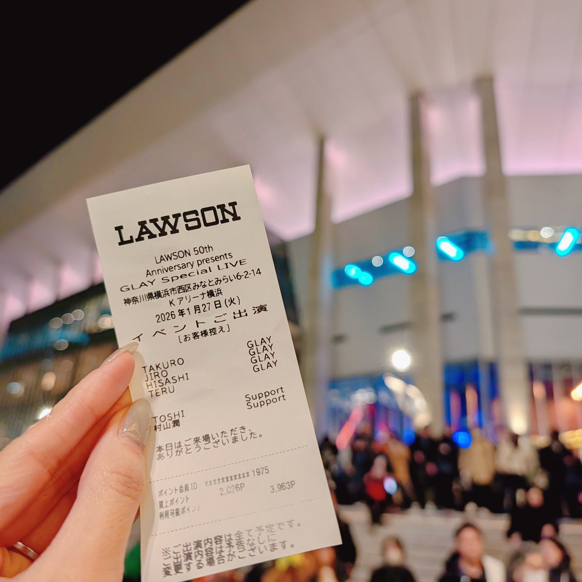 Kアリーナ横浜最高だった！
やっぱりGLAYが大好きだなって、心から思えたライブだった🫶🏻
ホールツアーも楽しみ🥹