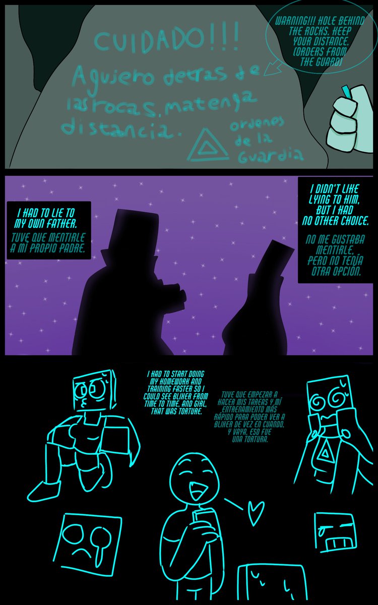 nukizza's tweet photo. Epifanía (chapter/capitulo 1) part/e 12
#JSAB #JustShapesAndBeats #Cyan #Blixer #Jsabau #aujsab #cyanjsab #Blixerjsab #jsabblixee #jsabcyan #jsablycan #au #fanart #comic #webcomic https://t.co/yBNkMdDlpF